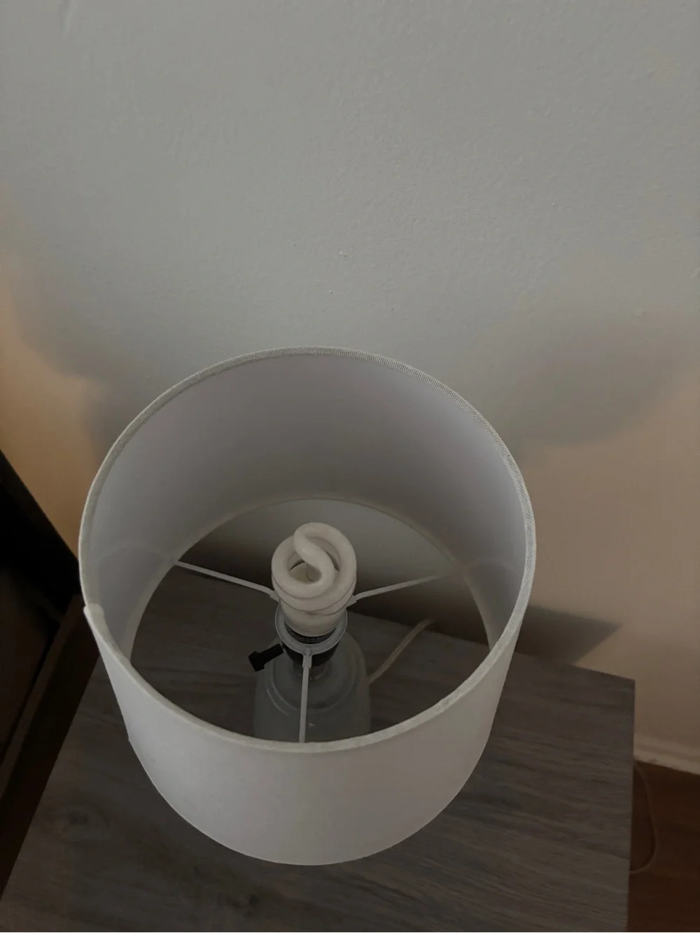 Ceramic Table Lamp with White Shade - Neutral Gray Base